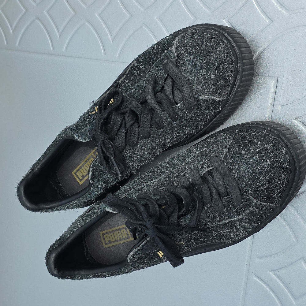 PUMA Suede Elemental Platform Charcoal Grey Whiskered sneakers  9